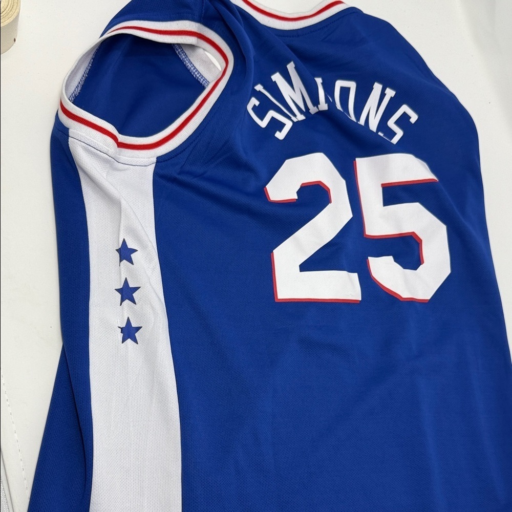 Sport Blue Jersey with Red and White Accents Phila #25 Boys Large - Picture 3 of 5
